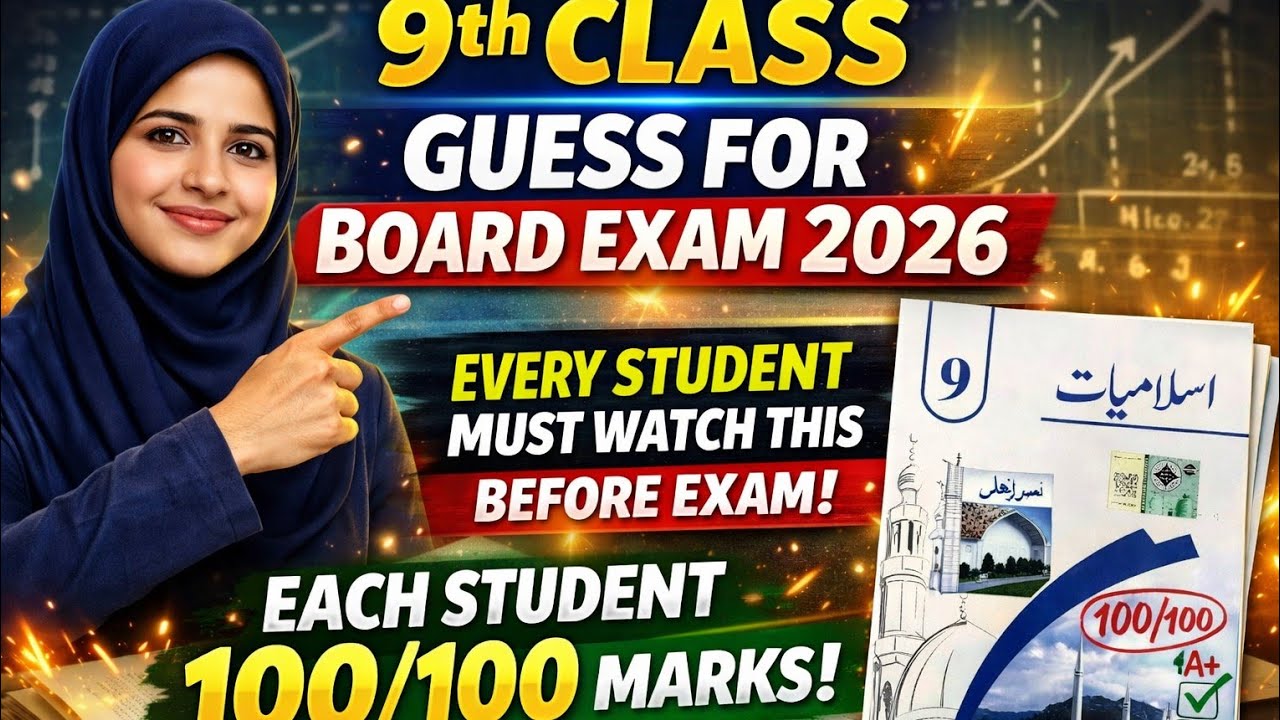 9th Class Islamiat Final Guess Paper 2026 | Important MCQs | 100% Marks Guaranteed