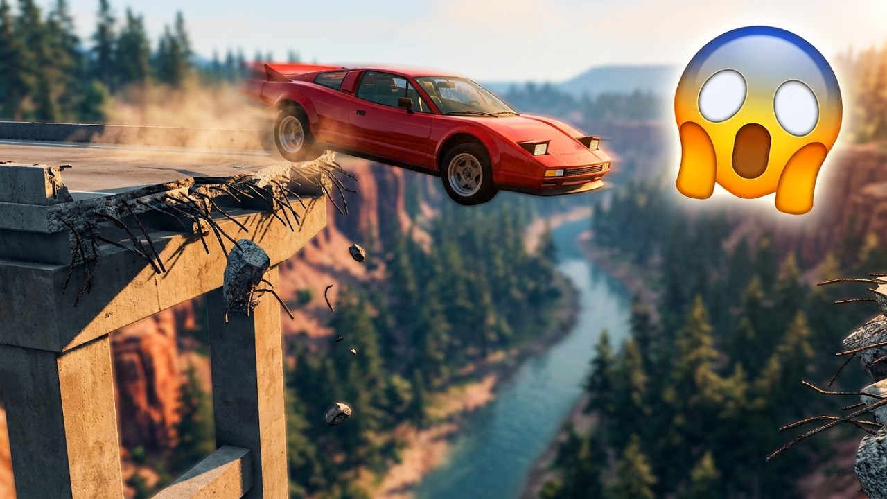 Cars vs Broken Bridge -😱 BeamNG.Drive