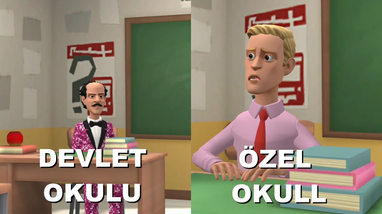 &Ouml;zel Okul VS Devlet Okulu ; Ders dinlemeyen &ouml;ğrenciye tepki #babamerhaba  #animasyon #komik #komedi