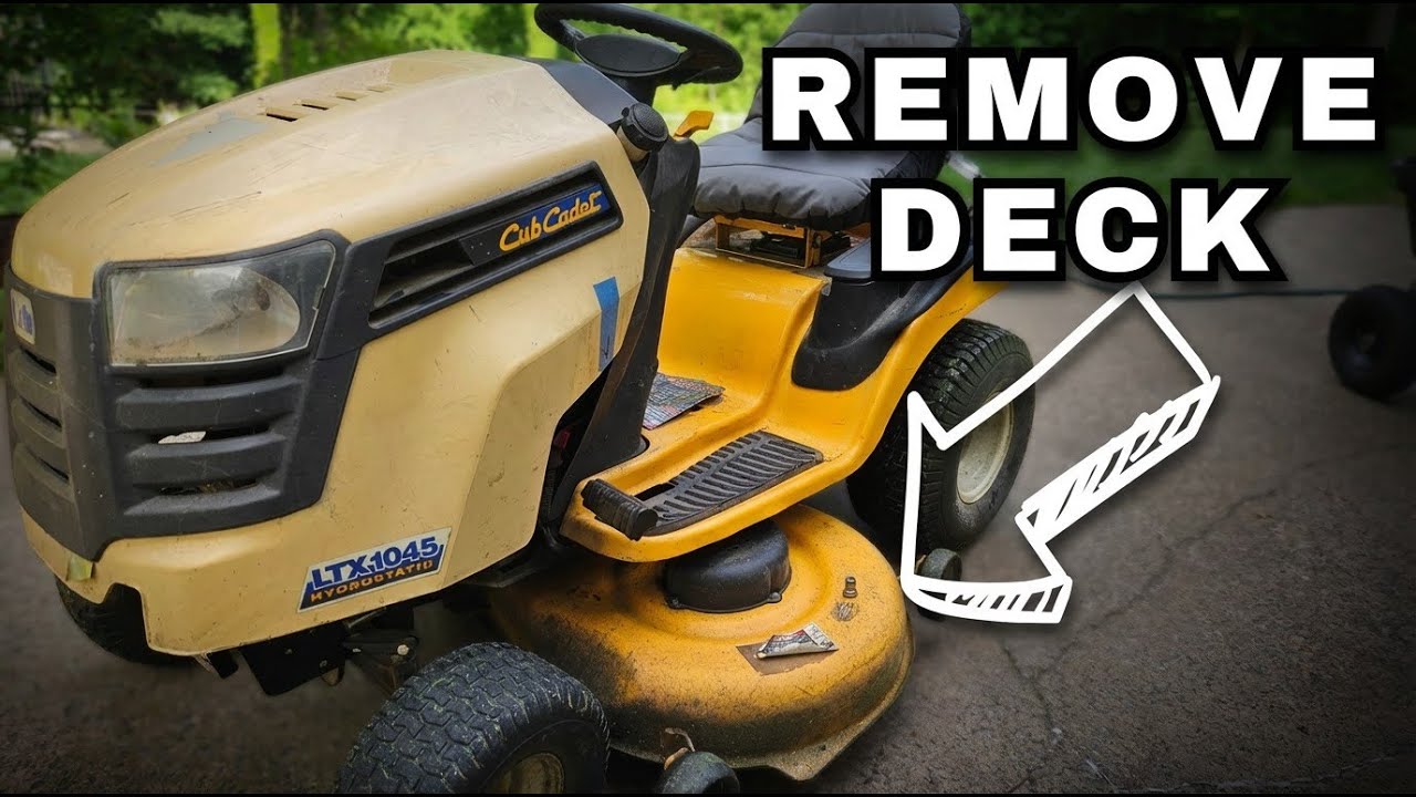 Как снять деку с самоходной газонокосилки Cub Cadet