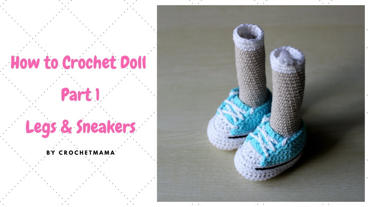 Crochet Amigurumi Doll (Part 1) Crochet Doll Shoes / Sneakers