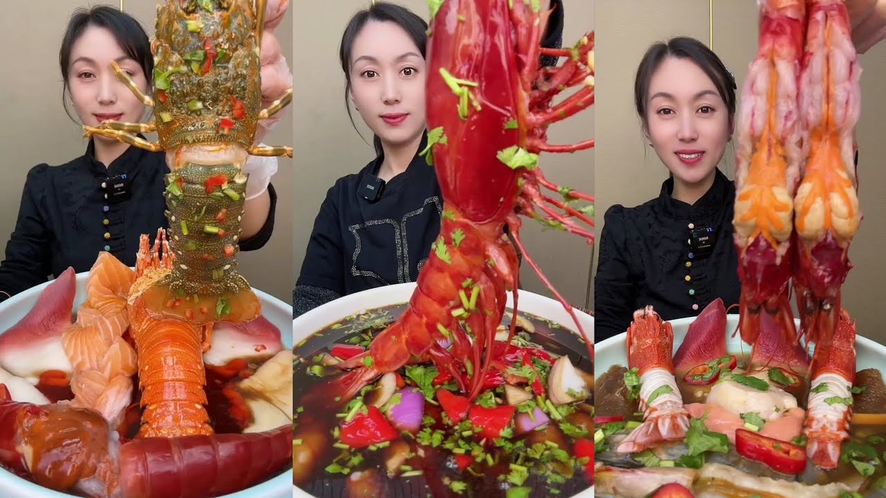 Yummy #585 Eat Lobster 🦞, Shrimp 🍤🦐, ..{ seafood 🦐 🦐 } #mukbang #seafood #yummyfood 