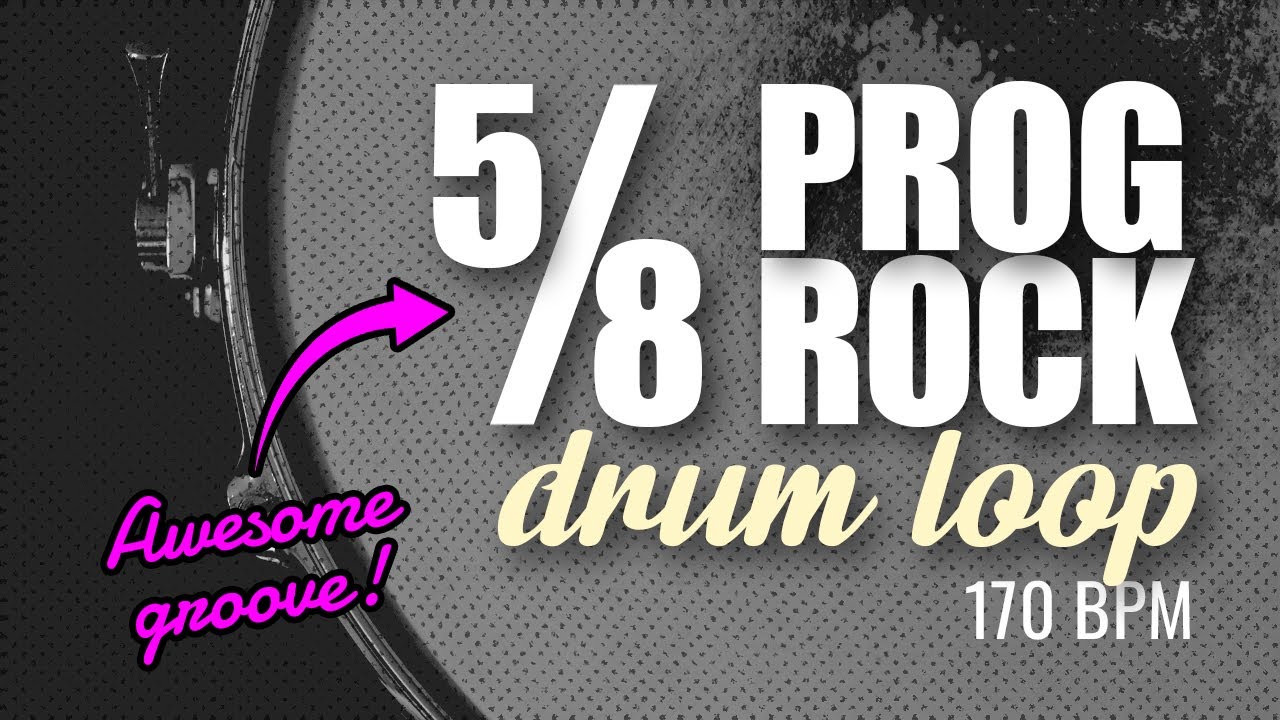 5/8 Progressive Rock Odd Time Groove - Drum Loop 170 BPM (high-quality sound)