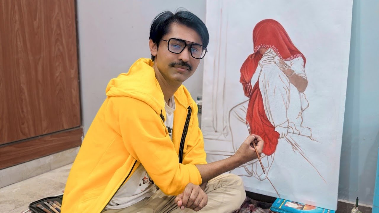 How To Start Oil Painting on Canvas | Basic Tips | VLOG Video Art Studio Daily life vlog