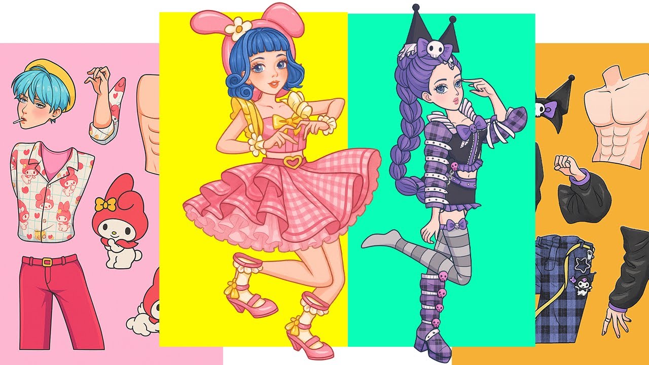 🌈paper diy🌈Decorate Stickers Book My melody and kuromi HUNTRIX MIRA and    KPOP DEMON HUNTERS