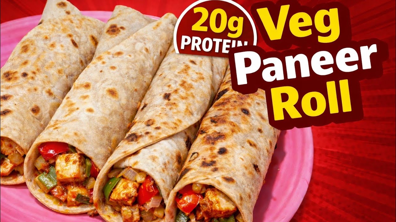 Veg Paneer Roll Recipe | Easy Paneer Roll Recipe | Street Style Paneer Roll | The Food Recipes