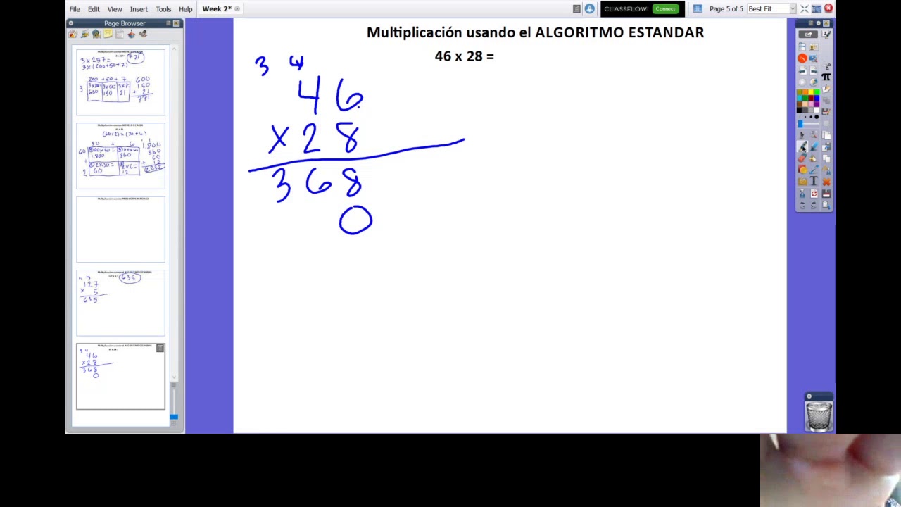 Multiplicacion usando algoritmo estandar
