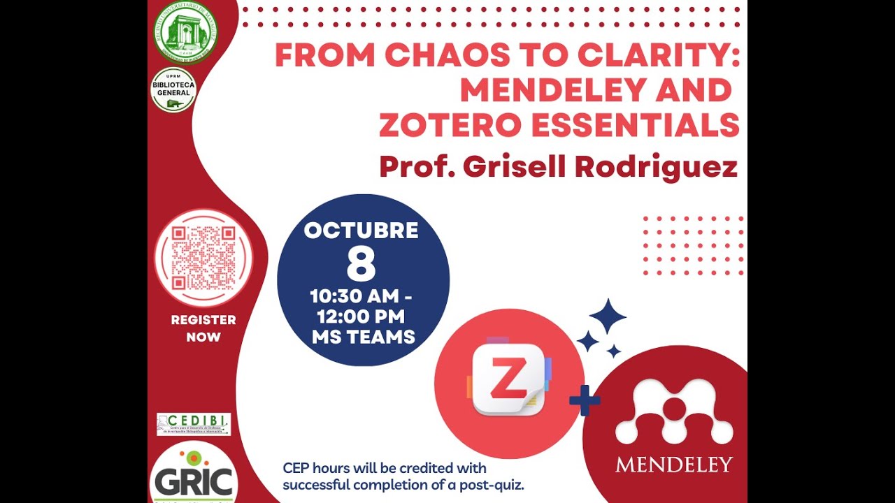 From Chaos to Clarity: Mendeley and Zotero Essentials (8/oct/2024)