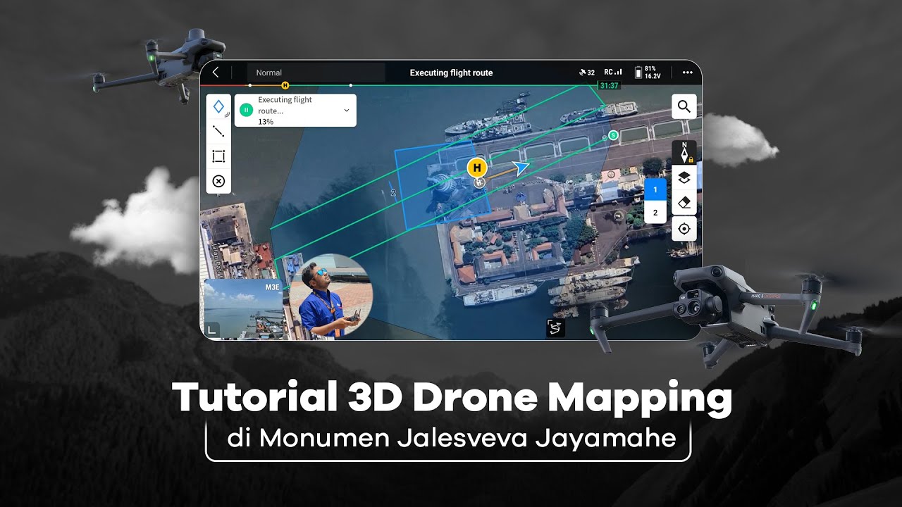 DJI Mavic 3 Enterprise - Tutorial 3D Mapping di Patung Jalesveva Jayamahe