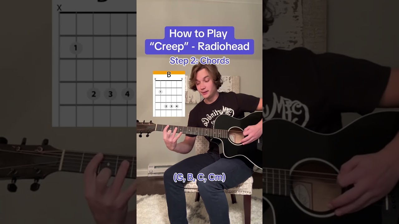 How to Play &ldquo;Creep&rdquo; - Radiohead 🎸 #reels #guitartutorial r