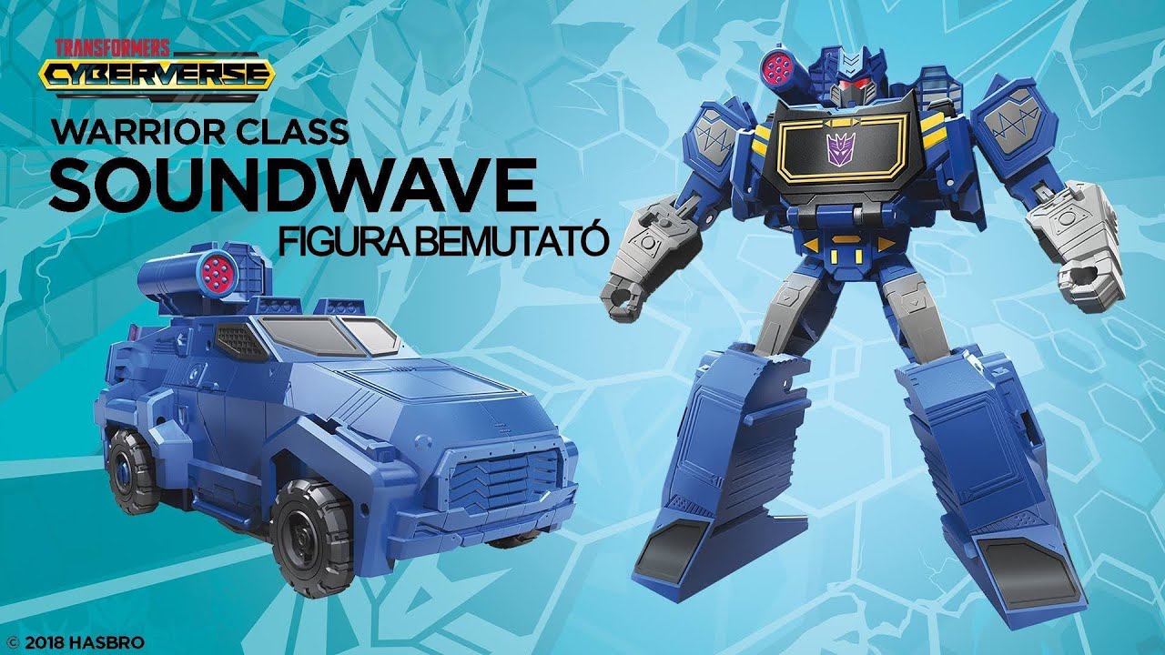 Transformers Cyberverse Decepticon"Warrior Class SOUNDWAVE"figura bemutató