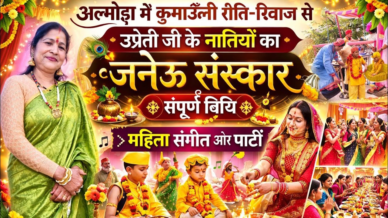 अल्मोड़ा में कुमाऊँनी रीति- रिवाज से जनेऊ संस्कार संपूर्ण विधि 💛🙏महिला संगीत और पार्टी ✨🤩