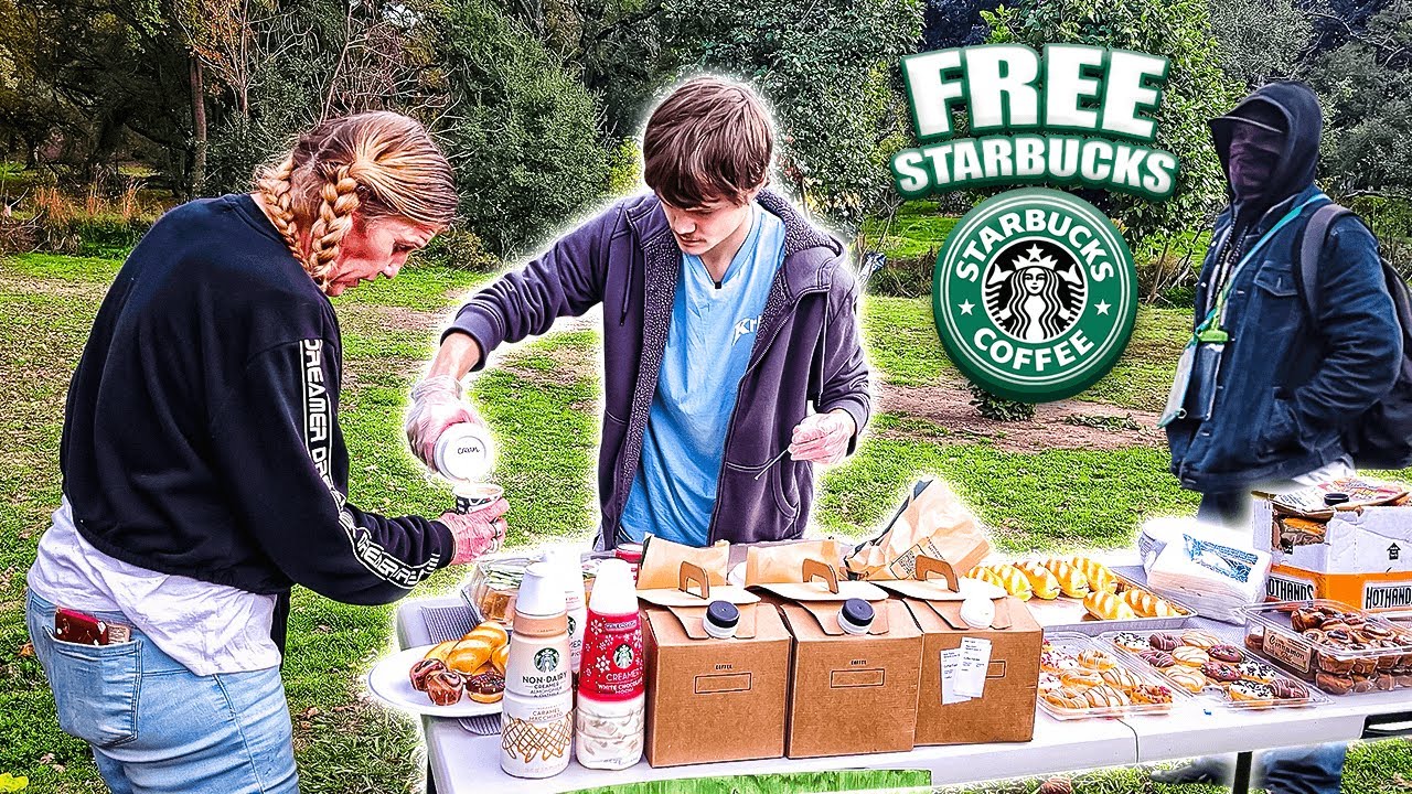 Free Starbucks Coffee For Homeless People On A Cold Day!