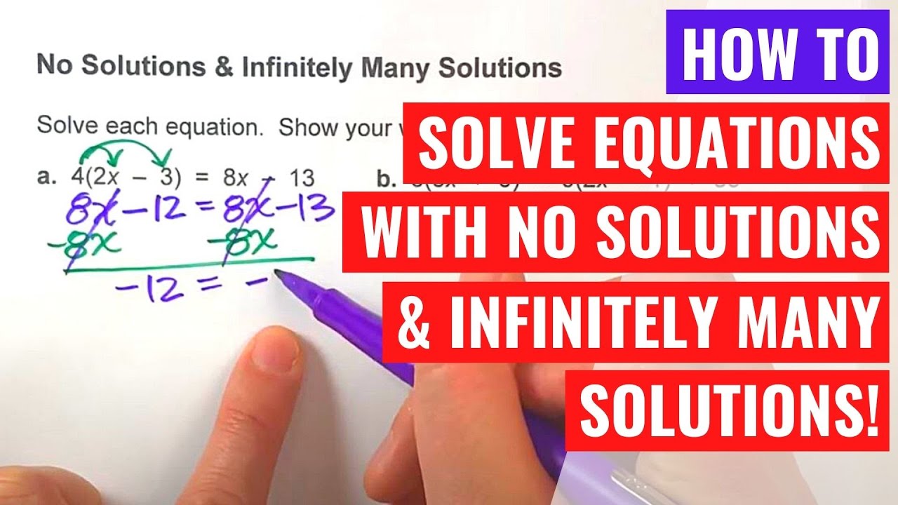 Algebra Equations with No Solutions and Infinitely Many Solutions