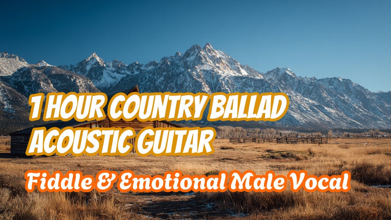 🌾 1 Hour Country Ballad – Acoustic Guitar, Fiddle & Emotional Male Vocal