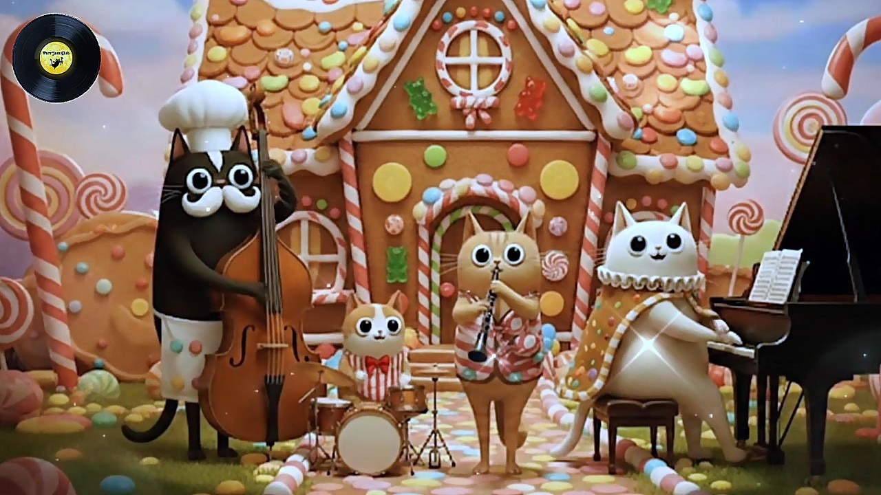 🐱A Five-Star Cat Session at the Gingerbread Bistro | Relaxing Jazz Swing