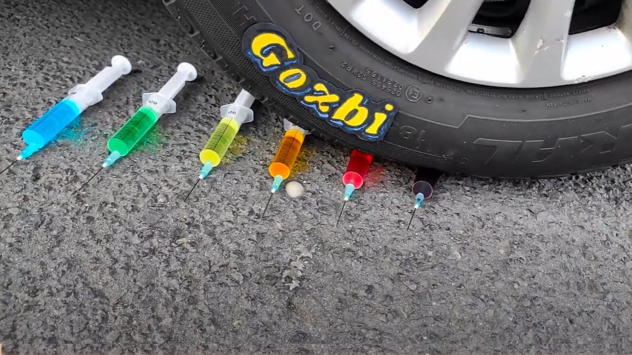 SATISFYING Crushing Crunchy & Soft Things by Car! - Exploding Car! Syringes, Toy cars!