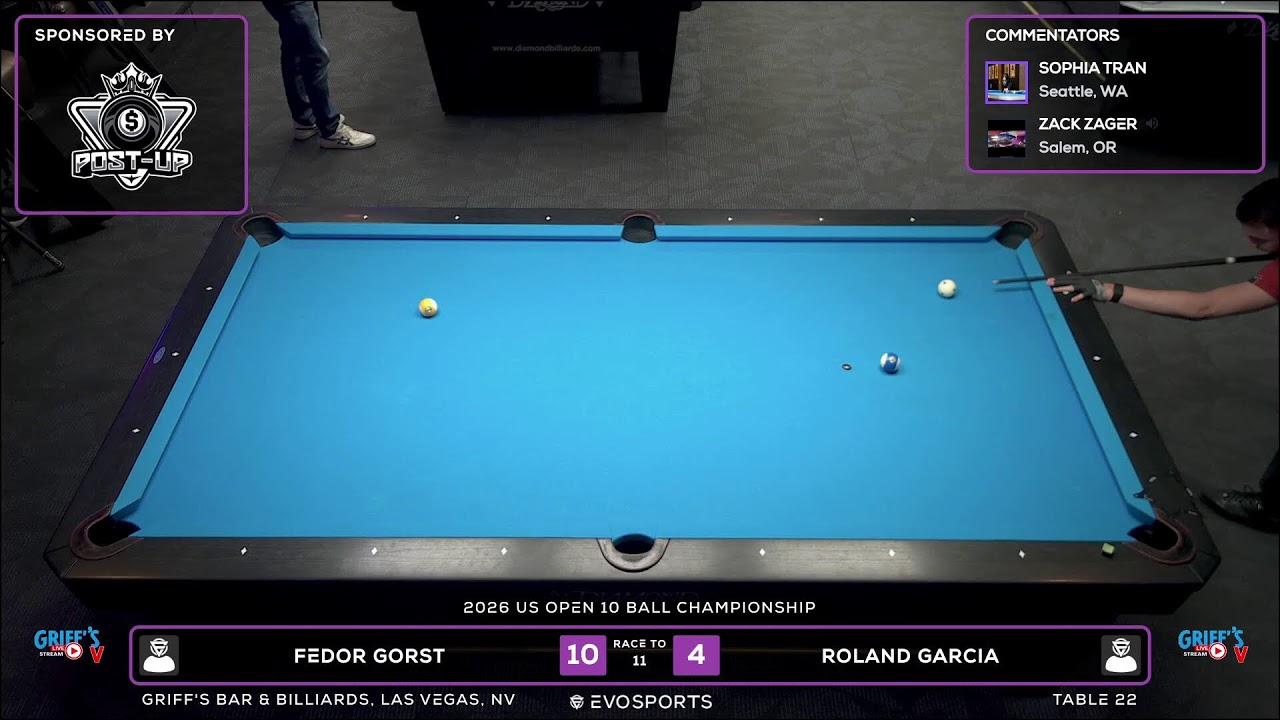 FEDOR GORST vs ROLAND GARCIA - GRIFF'S BAR & BILLIARDS - TABLE 22 | EvoSports