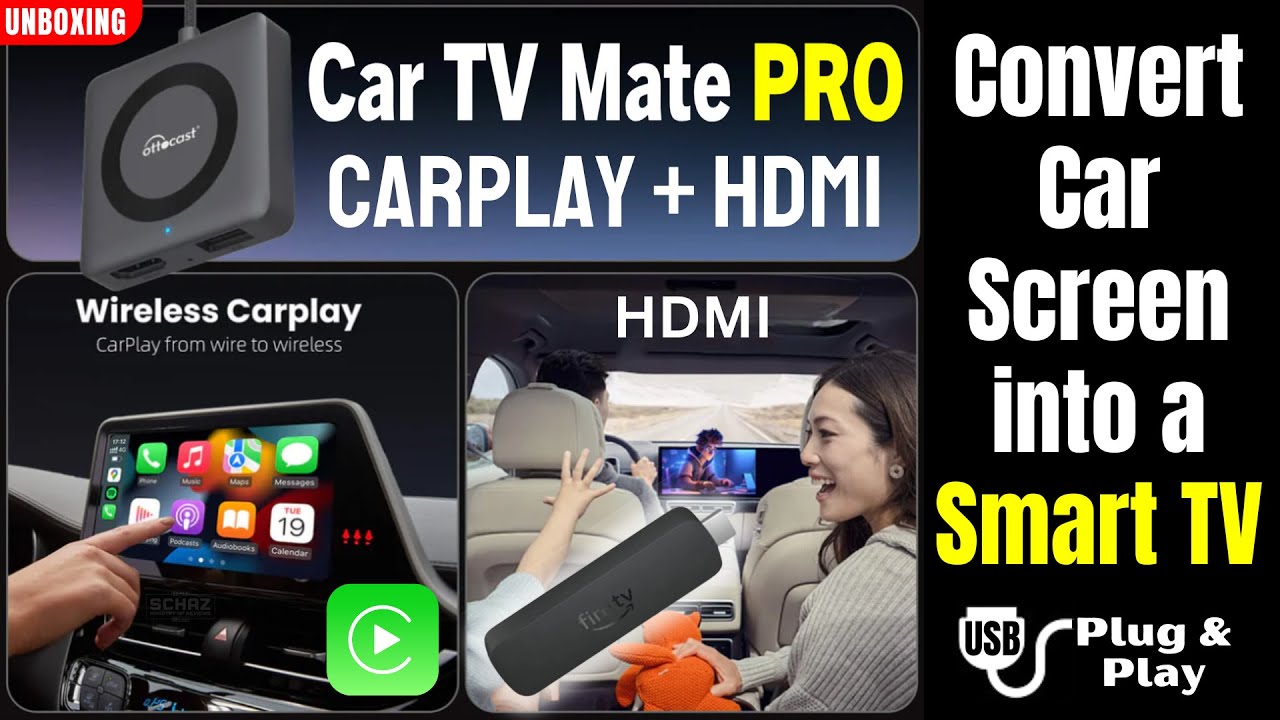 НОВЫЙ автомобильный телевизор Ottocast Mate PRO | Адаптер CarPlay + HDMI USB | ОБЗОР РАСПАКОВКИ