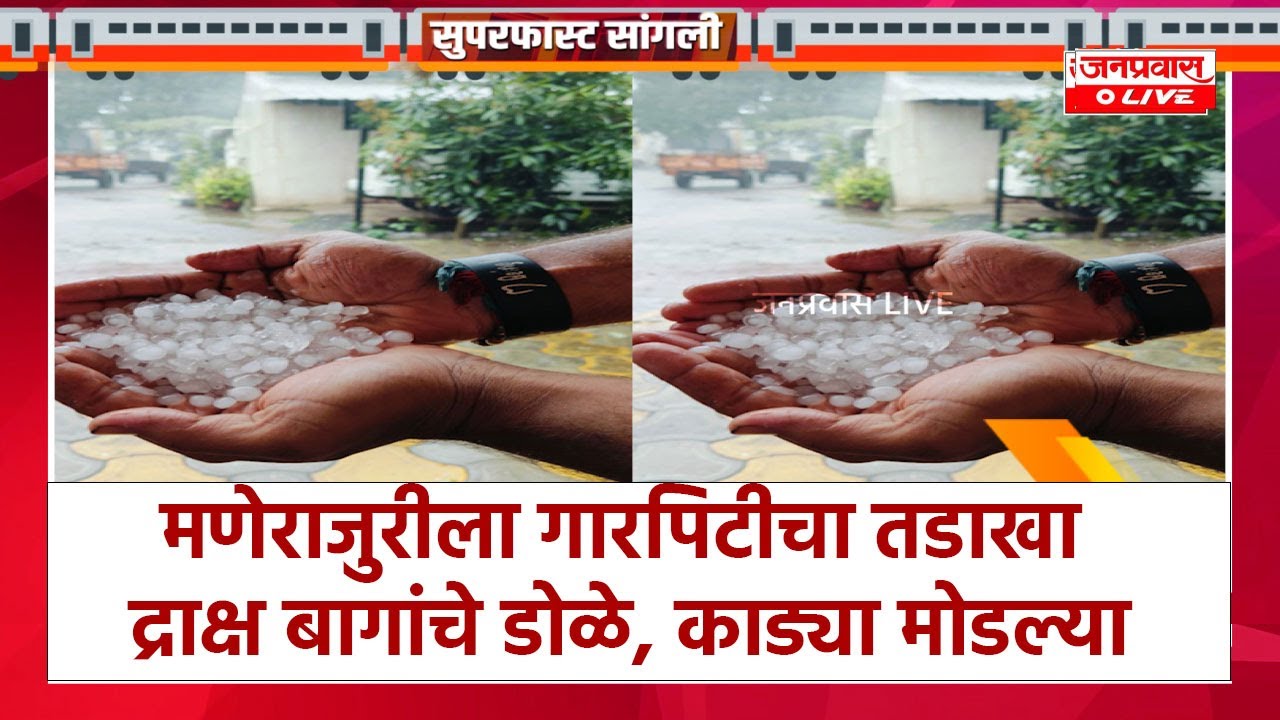 Tasgao मणेराजुरीला&nbsp;गारपिटीचा तडाखा I परतीच्या पावसाने काढणीची पिके पाण्यात, शेतकऱ्यांचे मोठे नुकसान.