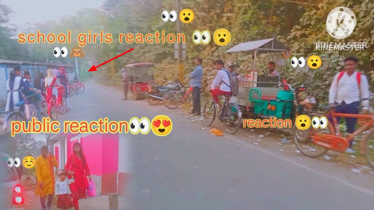 School cute girls reaction 👀😮//public reaction 👀🥰//bike reaction 👀🙈