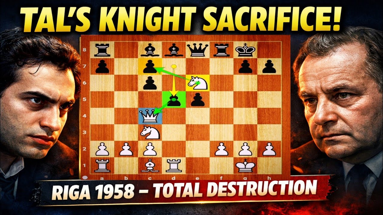 Tal’s INSANE Knight Sacrifice in Riga 1958 ♟️ | Soviet Championship Brilliance