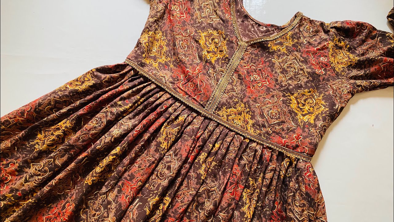 Stylish frock cutting and stitching / with waist dori