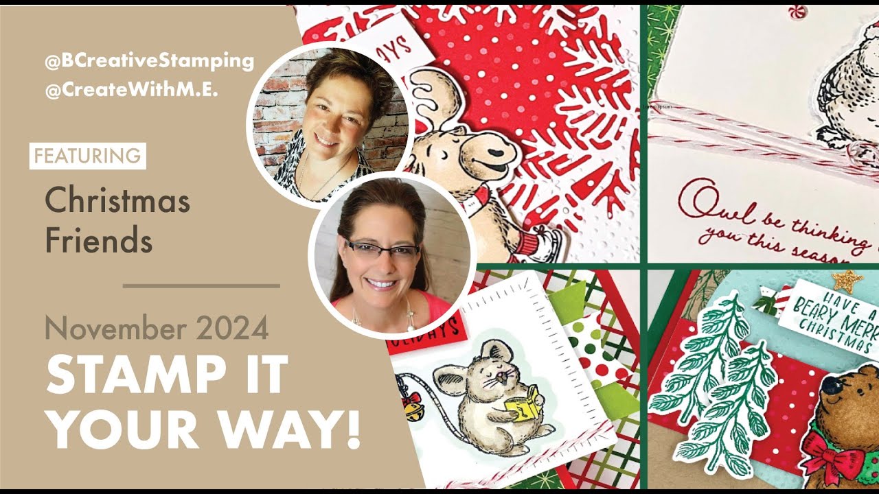 Stampin' Up! Christmas Friends, 4 Adorable Holiday Cards for you to Stamp It Your Way Today! #DIY
