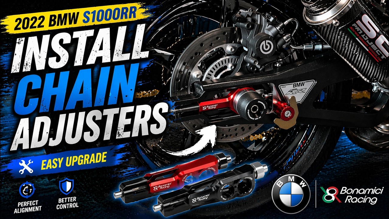 Bonamici chain adjusters installed on 2022 BMW S1000RR