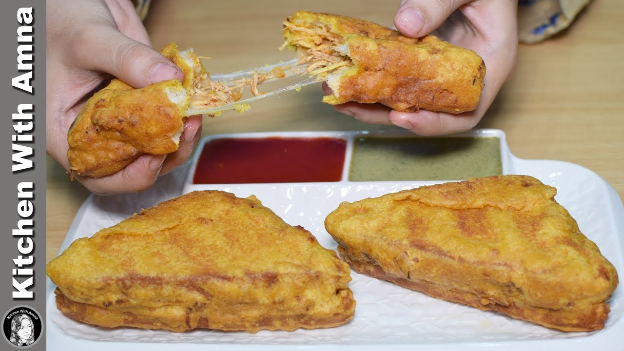 Chicken Cheese Bread Pakora Recipe - Special Ramadan Recipe - Kitchen With Amna