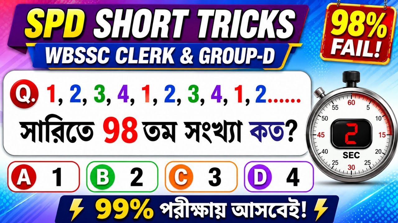 Maths short tricks in Bengali Part 114 for RRB Gr D, SSC, MTS, BANK PO, #spdshorttricks,