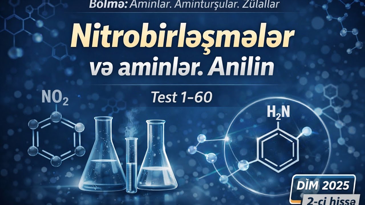 DİM Kimya 2025 | Nitrobirləşmələr və Aminlər (Anilin) | Test İzahı 1–60