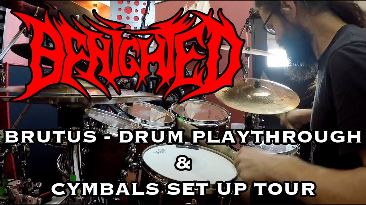 Benighted - BRUTUS - Drum Playthrough + cymbals set up tour