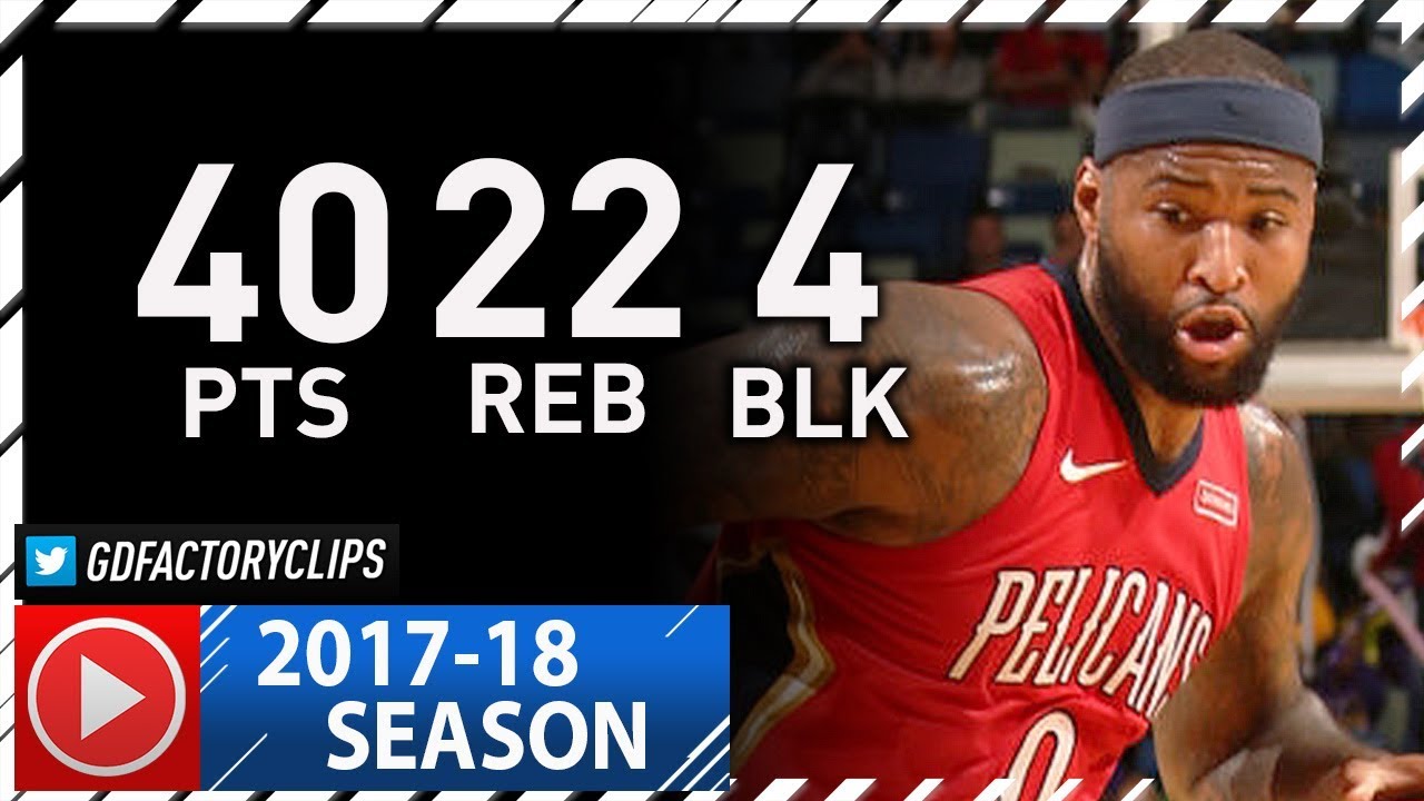 DeMarcus Cousins Full Highlights vs Nuggets (2017.12.06) - 40 Pts, 22 Reb, 4 Blocks