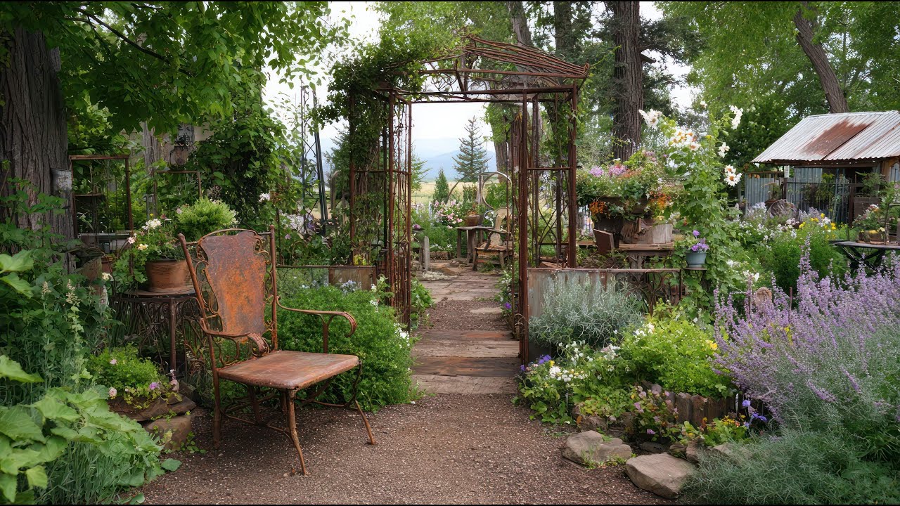 Create Outdoor Living Trends: An Upcycled Oasis Using Found Objects For A Unique Garden Space