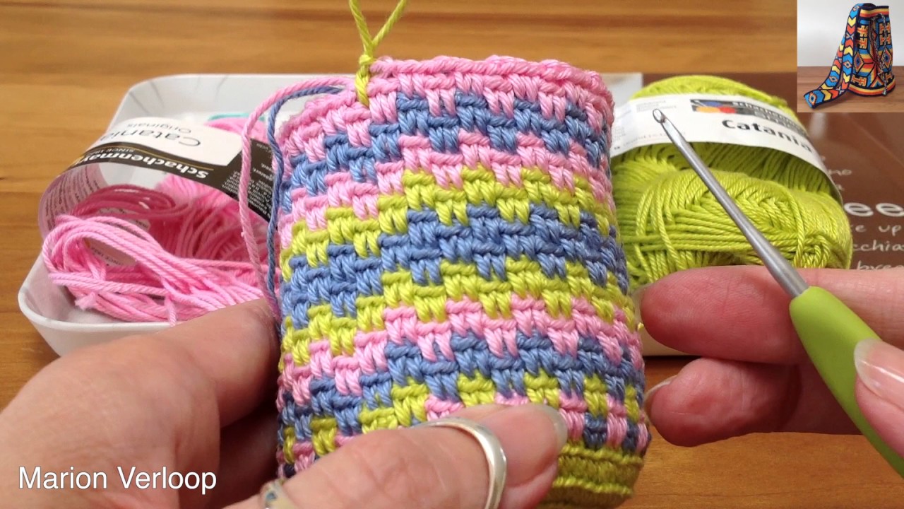 Mochila with double Moss stitch