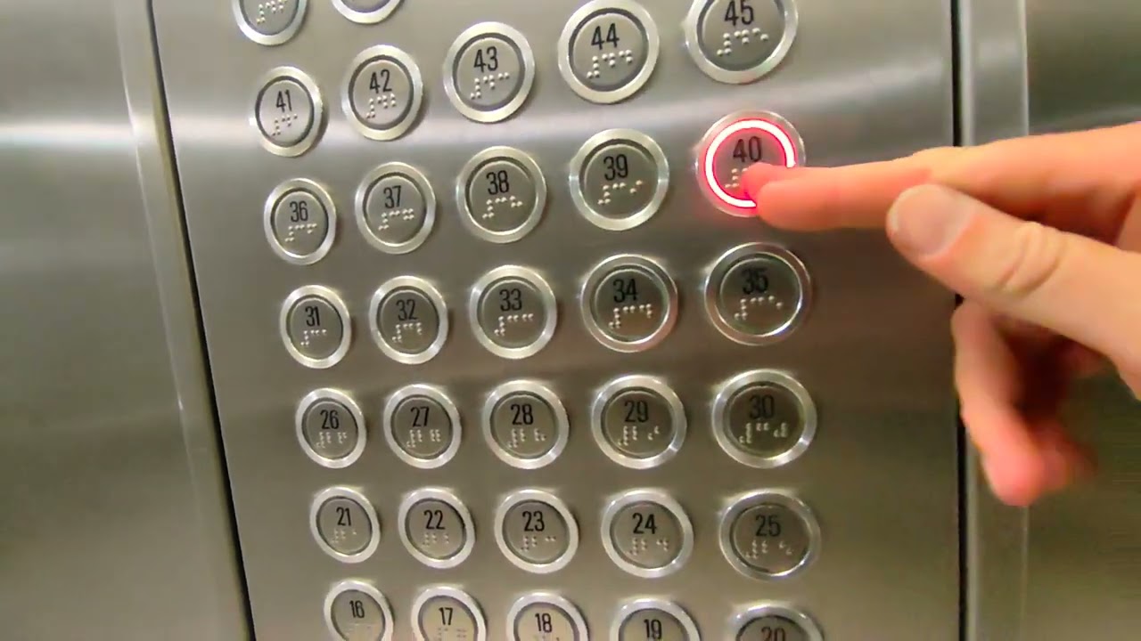 High speed Schindler double deck lift surf at Warsaw Spire
