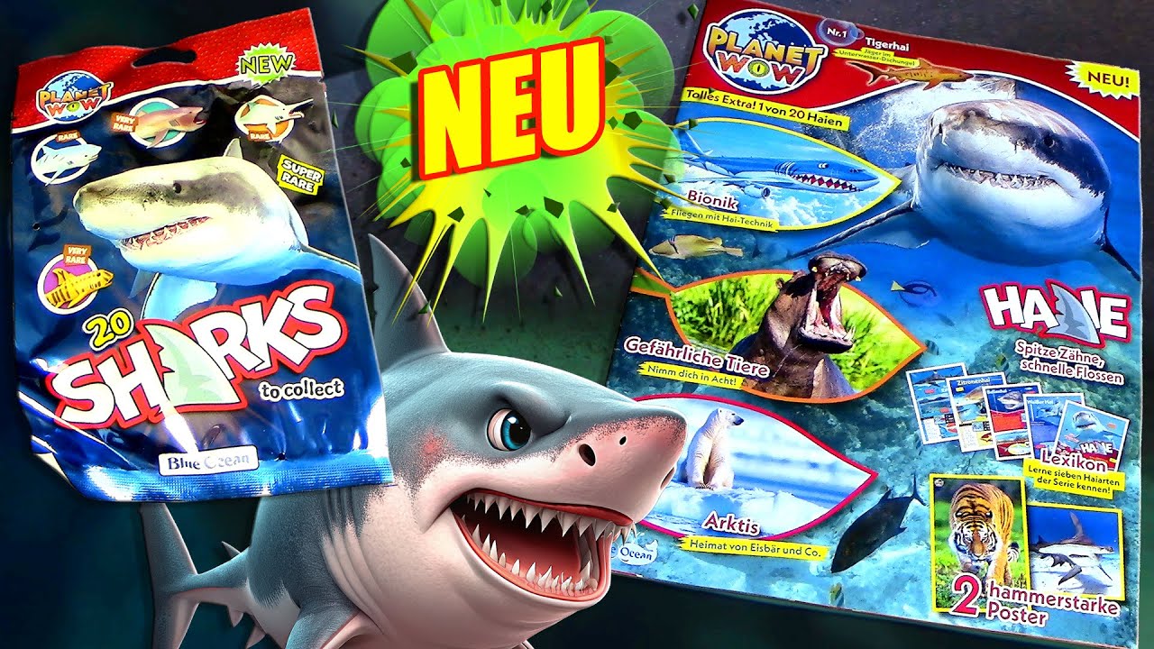Blue Ocean ® Planet Wow - Haie / Sharks - Magazin Nr. 1 - 20 Haie zum sammeln - was ist drin ?!?