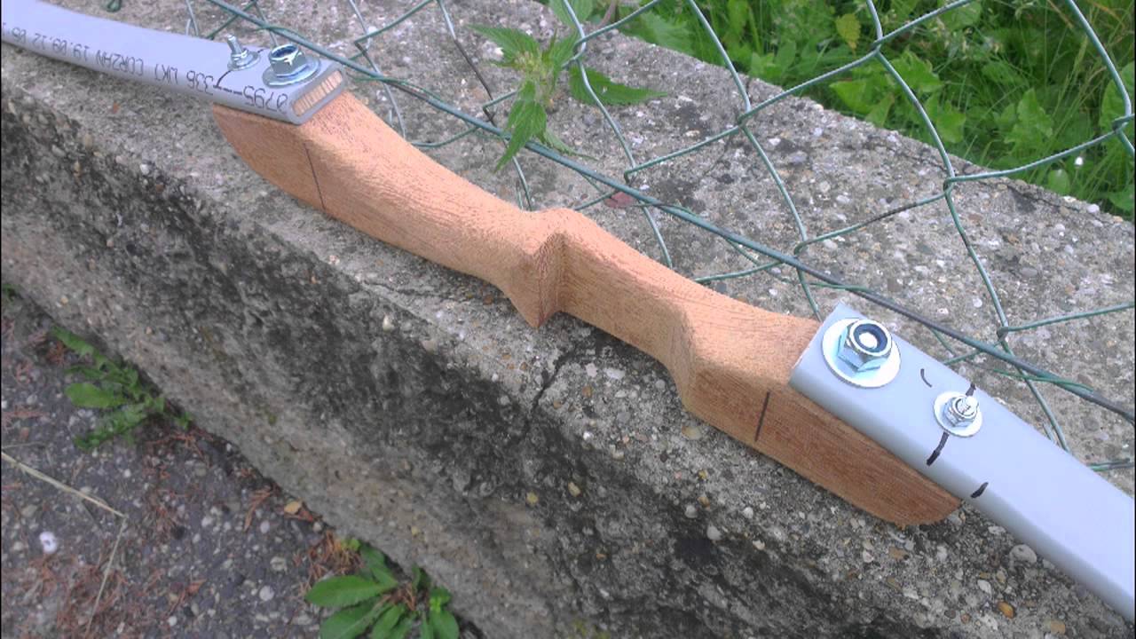 pvc takedown recurve bogen mit holzmittelteil (english subs)