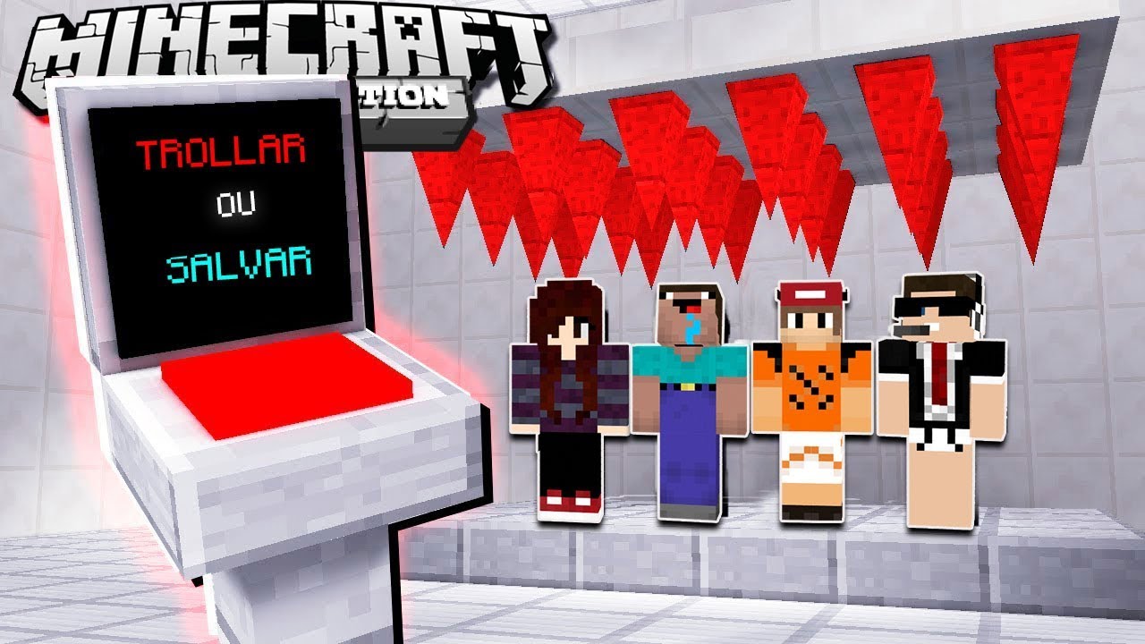 APERTE O BOTÃO PARA TROLLAR OU SALVAR O SEU AMIGO NO MINECRAFT POCKET EDITION ! (MINECRAFT PE)