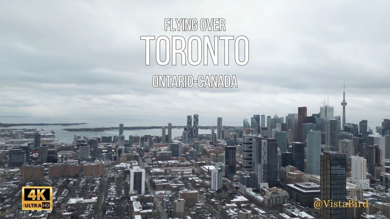 Flying over Toronto, ON, Canada, 4K/60fps/HDR Video