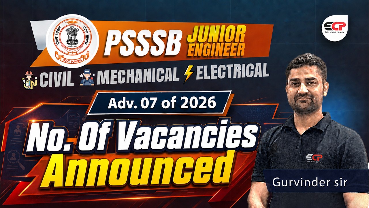 Number of Vacancies Announced for PSSSB JE Adv 7 of 2026 Civil, Electrical & Mechanical