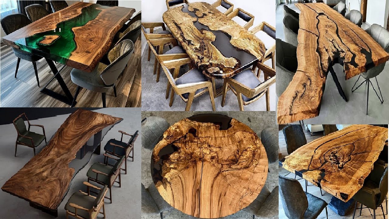 Stunning Rustic Epoxy Resin Dining Tables with Live Edge Wood  Modern Design Ideas