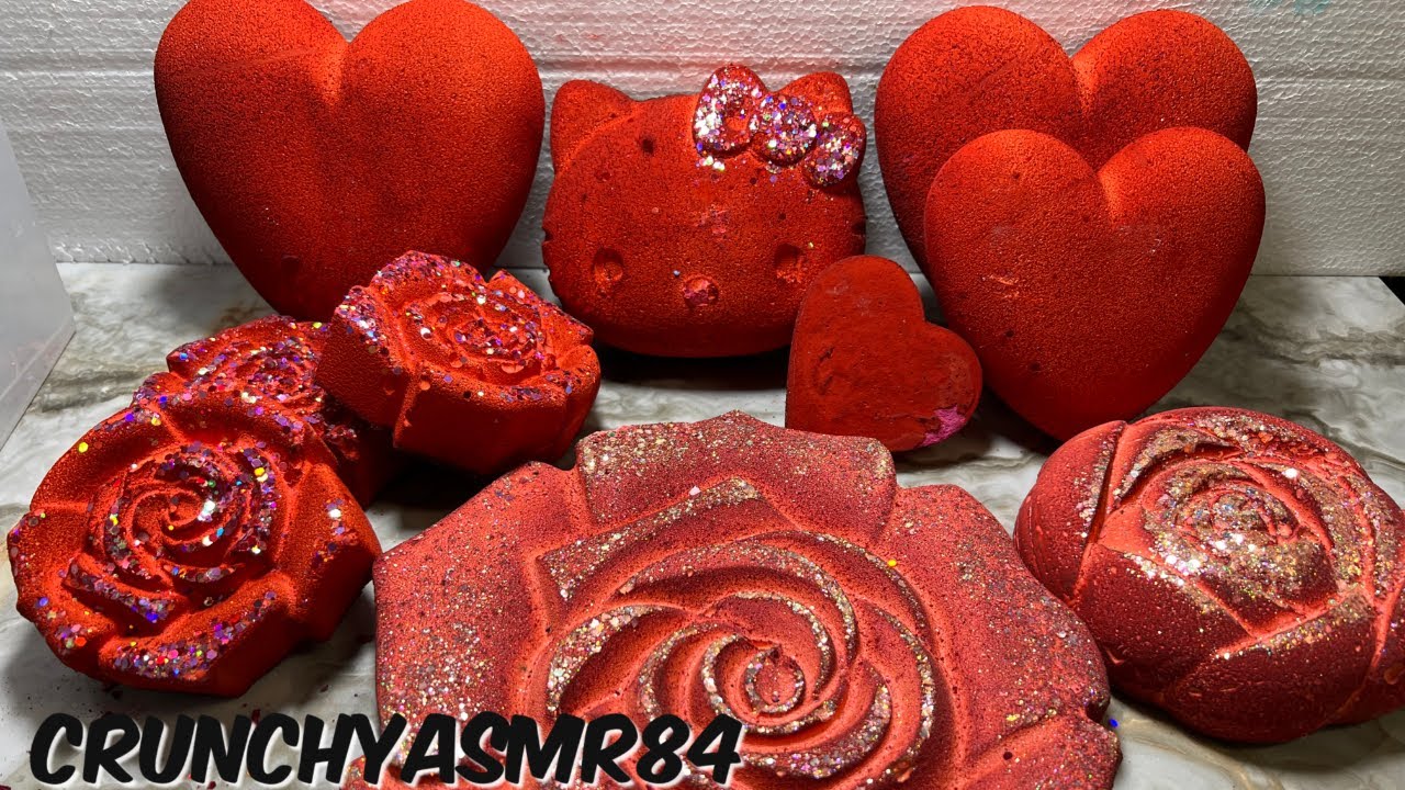 Red/Pink Roses & Hearts Crush | ASMR | Oddly Satisfying | Sleep Aid