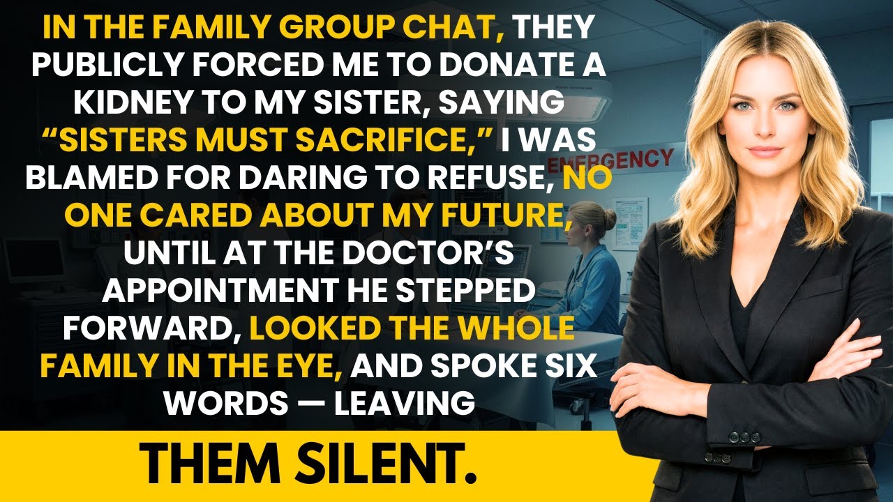 My Family Forced Me to Donate a Kidney to My Sister — Until the Doctor Spoke at Our Appointment