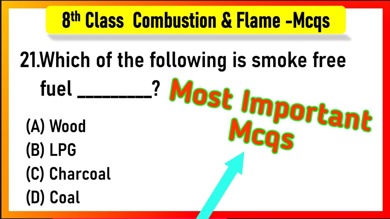 Combustion and Flame Class 8 MCQ Questions With Answers CBSE | Combustion and Flame mcq