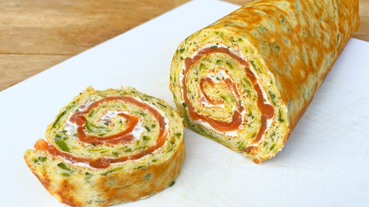 Roulé à la courgette et au saumon fumé - Recette facile et rafraîchissante