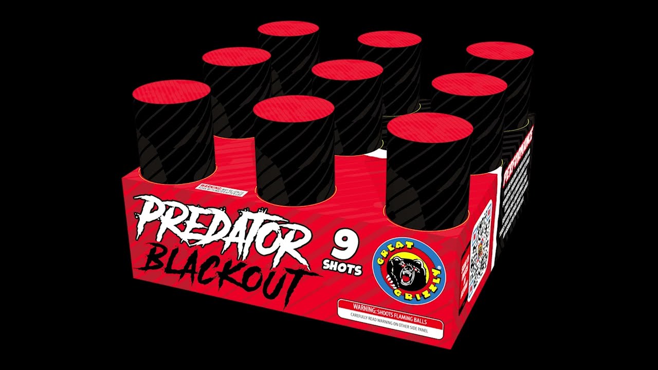 GREAT GRIZZLY | PREDATOR BLACKOUT 9 SHOT | LARGE DIAMETER MAXIMUM LOAD 500 GRAM CAKES