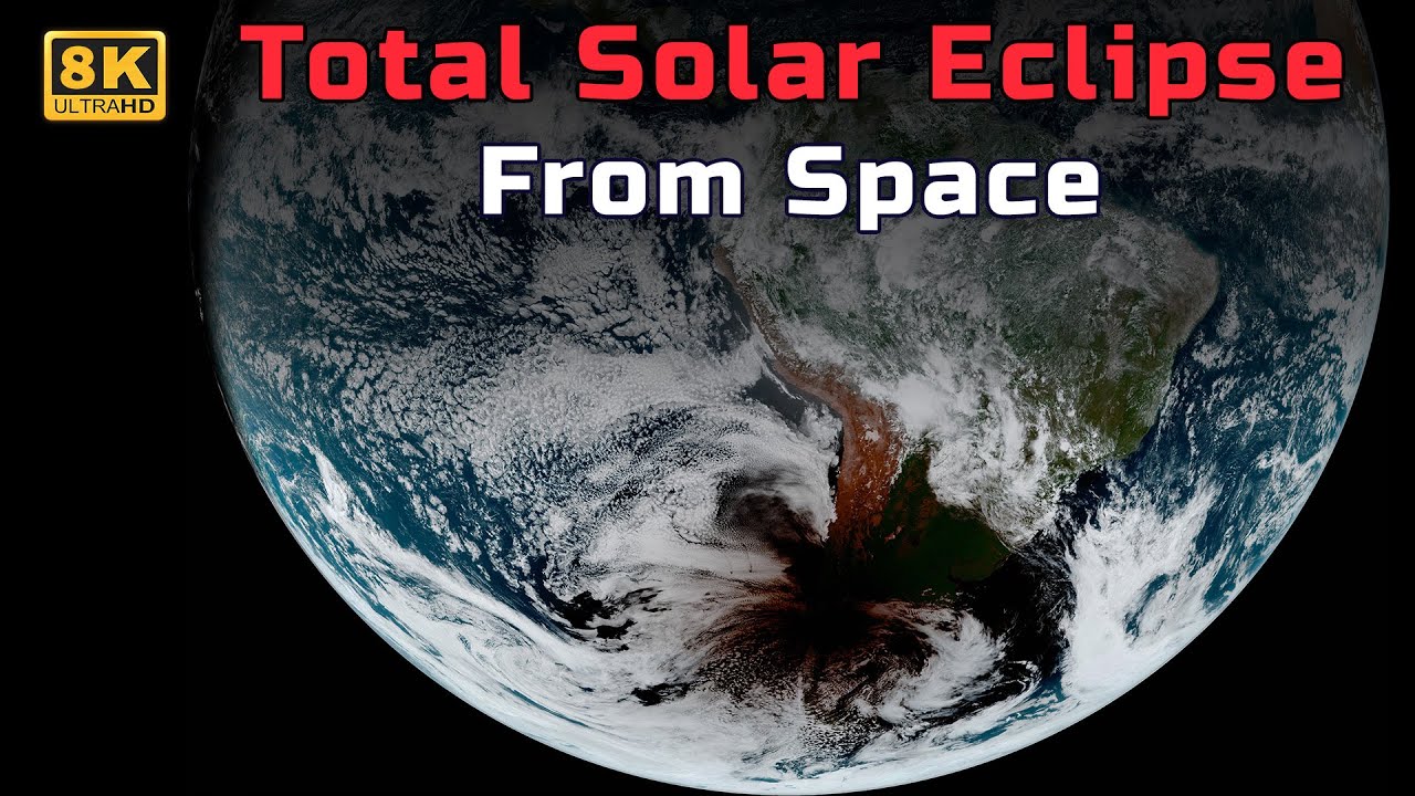 [8K UHD] Total Solar Eclipse from space! Chile & Argentina consumed by darkness (14 Dec 2020)