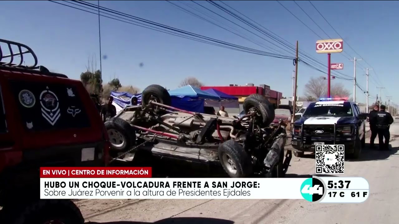Hubo un choque volcadura frente a San Jorge